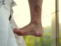 Teeny Anita Bellini pleasing her boyfriend outside